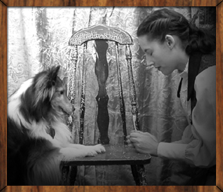 Bette Cassatt and Aramis recreating a classic pose